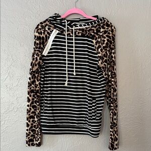 Leopard and Stripe Women's Hoodie